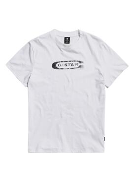 Camiseta G-Star Distressed Branca para Homens
