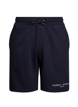 Bermudas Tommy Hilfiger Logo Marinho Para Homens