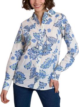 Camisa Naf Naf Floral Bege Para Mulher