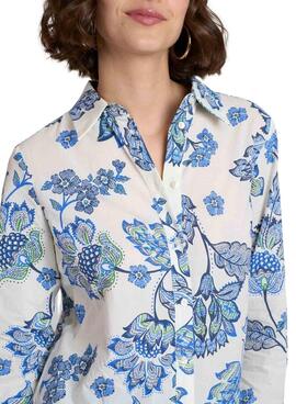 Camisa Naf Naf Floral Bege Para Mulher