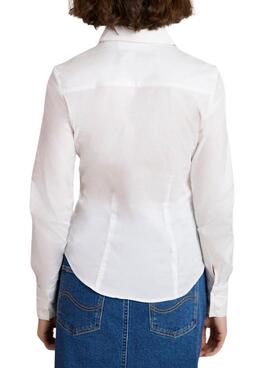 Camisa Naf Naf Tapeta Branca Para Mulher