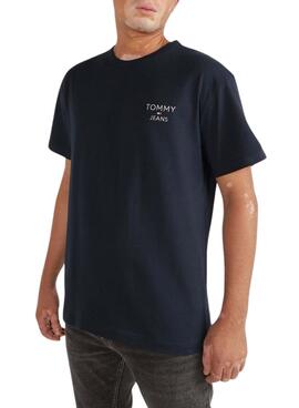 Camiseta Tommy Jeans Regular Corporativa Marinho.