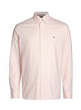 Camisa Tommy Hilfiger 1985 xadrez rosa masculina