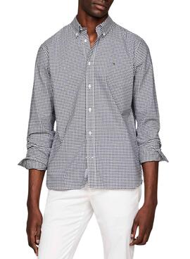 Camisa Tommy Hilfiger 1985 xadrez marinho masculina