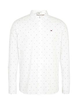 Camisa Tommy Jeans Disty Print Branco Para Home