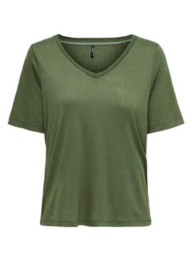 . Camiseta Only Elise Verde Para Mulher