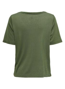 . Camiseta Only Elise Verde Para Mulher