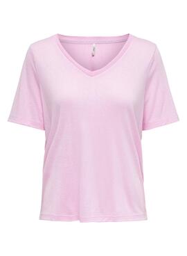 Camiseta Only Elise Rosa Para Mulher