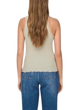 Camiseta Only Sharai Beige Para Mulher