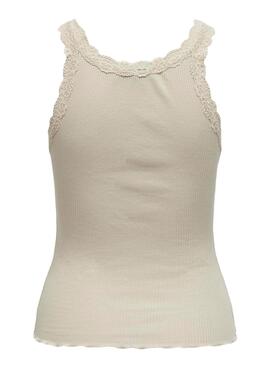 Camiseta Only Sharai Beige Para Mulher