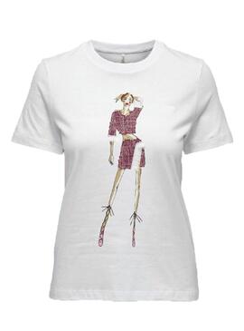 Camiseta Only Molly Branca para Mulher