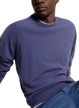 Camisola Tommy Hilfiger 1985 Crew Azul Para Homem