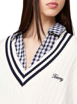 Camisola Tommy Jeans Script Branca para Mulher