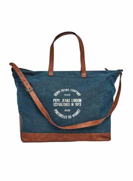 Bolsa Pepe Jeans Reece Heritage Azul para Mulher.