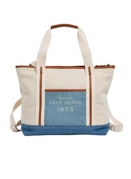 Bolsa Pepe Jeans Lizy Lottie Branca e Azul