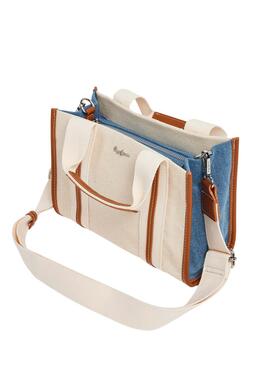 Bolsa Pepe Jeans Rebecca Lottie Branca e Azul