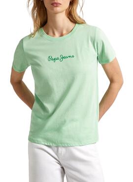 Camiseta Pepe Jeans Lorette Verde para Mulher.