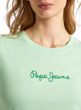 Camiseta Pepe Jeans Lorette Verde para Mulher.