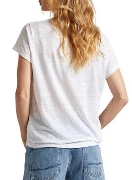 Camiseta Pepe Jeans Lilian Branco para Mulher