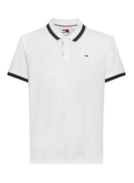 Polo Tommy Jeans Regular Solid Branca para Homem
