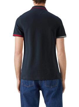 Pólo Tommy Jeans Slim Flag Marinho Para Homens