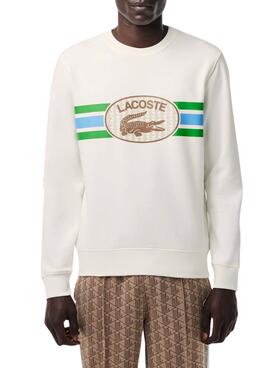 Moletom Lacoste Monograma Bege Para Homem