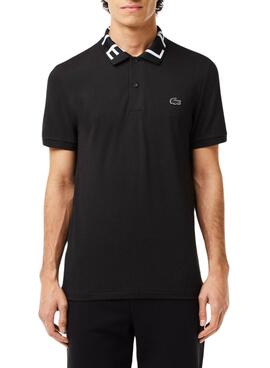 Polo Lacoste Movement Gola Jacquard Preto Homem