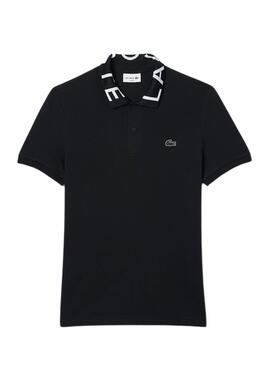 Polo Lacoste Movement Gola Jacquard Preto Homem