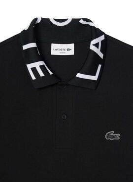 Polo Lacoste Movement Gola Jacquard Preto Homem