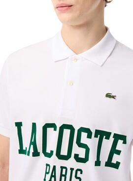 Polo Lacoste L1212 Lacoste Flocado Branco Homem