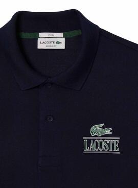 Camisa Lacoste Unissex Piqué Estampada 3D Branca