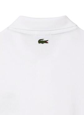 Polo Lacoste Unissex Piqué Estampado 3D Branca