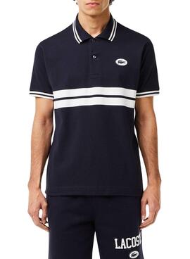 Polo Lacoste L1212 Insignia Marinha para Homem