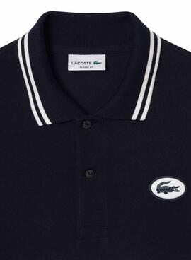 Polo Lacoste L1212 Insignia Marinha para Homem