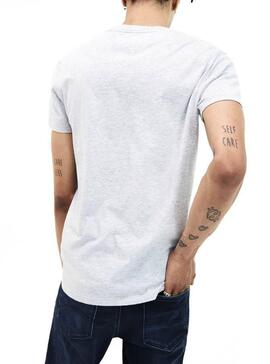 T-Shirt Tommy Jeans Script Logo Cinza Homem