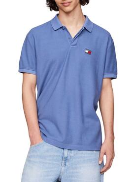 Polo Tommy Jeans Reg Badge Azul para Homens