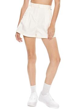 Shorts Tommy Jeans Claire Beige para Mulher.