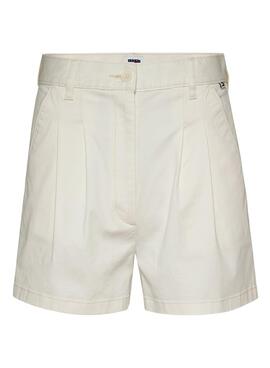 Shorts Tommy Jeans Claire Beige para Mulher.