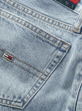 Shorts Tommy Jeans Hot Pant Denim Light Azul Mulher