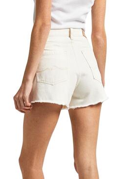 Shorts Pepe Jeans A-Line Branco para Mulher.