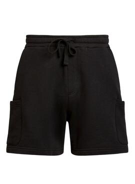 Short cargo Tommy Jeans Badge preto.