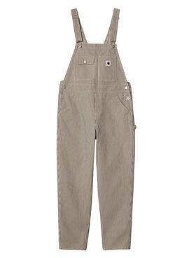 Macacão Carhartt Haywood Bib Stripe Bege para Mulher