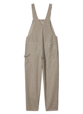 Macacão Carhartt Haywood Bib Stripe Bege para Mulher