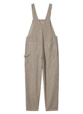 Macacão Carhartt Haywood Bib Stripe Bege para Mulher