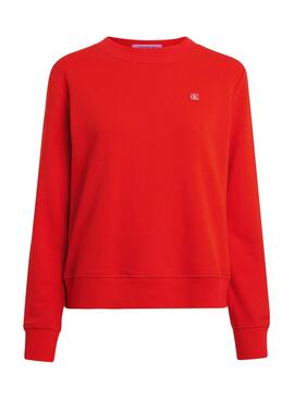 Moletom Calvin Klein Embro Badge Vermelho Para Mulher