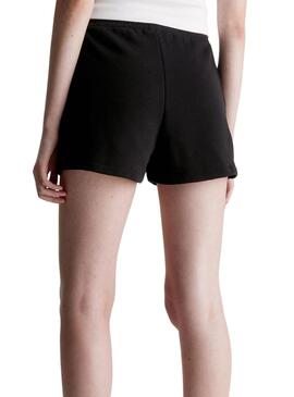 Short Calvin Klein Embro Badge Preto para Mulher