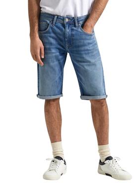 Bermudas Jeans Pepe retas para homens.