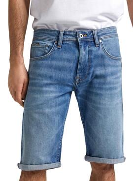 Bermudas Jeans Pepe retas para homens.