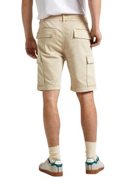 Bermuda Pepe Jeans Cargo Bege Para Homens