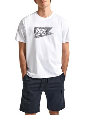 Camiseta Pepe Jeans Single Cardiff Branca Homem